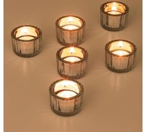Romadedi Tējas gaismas turētājs Stikla sudraba laternu komplekts - 24 gabali Tējas gaismas glāzes 5,5 x 3,8 cm Sveces glāzes Lukturu laternu galda apdare Ziemassvētku kāzu galda virsma Dzīvojamā istaba Dzimšanas dienas apdare