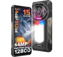 Ulefone Armor 30 24GB + 512GB āra mobilais tālrunis Android 15, 12800mAh āra viedtālrunis bez līguma, 1236 lūmena LED 64MP nakts redzamības IR 6,95 collu FHD+ 66W ātrās uzlādes 118 dB skaļrunis 4G