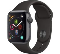 Apple Watch Series 4 40 mm (GPS) - Alumīnija korpuss, kosmosa pelēks, melns, sporta siksniņa (Atjaunots)
