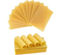 Editbar 20 bišu vaska sveču komplekts, 20 x 15 cm bišu vaska plāksnītes svecēm, (dzeltenas) Bišu vaska sveces, dabīgi produkti, izgatavojiet paši savas sveces, svecju gatavošanai, amatniecībai, Ziemassvētku svecēm
