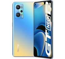 realme GT Neo 2 viedtālrunis bez līguma, Qualcomm Snapdragon 870 5G procesors, 120 Hz E4 AMOLED displejs, 65 W SuperDart uzlāde, 64 MP AI trīskāršā kamera, NFC, 8 GB+128 GB, Neo Blue