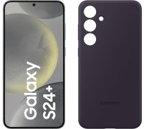 Samsung Galaxy S24+ AI viedtālrunis, 12 GB RAM, 512 GB atmiņa, Onyx Black, silikona korpuss tumši violets