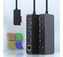 Microsoft Surface Dock trīs displeji, 2 HDMI+VGA, 12 in 1 Surface dokstacija Surface Pro 11/10/9/8/X/7/6/5/4/3, Surface Laptop 7/6/5/4/3/3/2/1, Surface Laptop Go 3/2/1, Surface Book