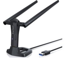 BrosTrend 1200 Mbps USB WLAN Stick Linux priekš Ubuntu, Mint, Debian, Lubuntu, Xubuntu, Mate, LMDE, Zorin, PureOS, Raspberry Pi 2+, Windows 11, 5GHz+ 2.4GHz, 2 x 5dBi Wi-Fi antenas, USB3.0