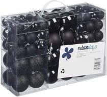 Relaxdays 100 Ziemassvētku bumbiņu komplekts - Ziemassvētku rotājumi - matētas, spīdošas, mirdzošas bumbiņas - diametrs 3, 4 un 6 cm - krāsu izvēle