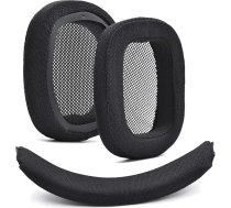 G533 rezerves austiņu spilventiņi un galvas lente, saderīgi ar Logitech G533 austiņām, elpojošs siets, mīksti atmiņas putu ausu spilventiņi, austiņu uzlikas, ausu kausi, remonta detaļas (melnas)