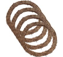 ToKinCen Dabīgais vīnogulāju vainags, 25 cm, rotangpalmas vainags Ziemassvētku vainagam, DIY vīnogulāju vainags Helovīna vainagam, amatniecībai, Lieldienu vainagam, DIY durvīm un sienām, galdam, kāzu rotājumiem, 4