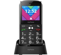MP myPhone Halo C 2,2 collu mobilais tālrunis bez līguma ar lielām pogām, lukturīti, lādēšanas staciju, Dual SIM, Bluetooth, lielu 1900 mAh akumulatoru, kameru - melns
