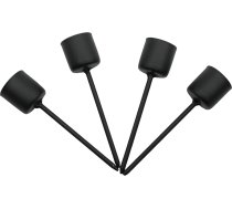 POMMERNTRAUM ® 4 adventes vainagu sveču turētāju komplekts, sveces tapa, sveces spraudnis svecēm, mājsaimniecības svecēm + mūsu tējas gaismas vai laternu pielikumi (melns)