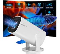 COVVY Mini projektors, portatīvais projektors ar WiFi 6, BT 5.4 un Android 11.0, automātiskā trapeces korekcija, 180 grādu rotējošs viedais mājas kinozāles projektors tālrunim/televizora pieskārienam/Laptops