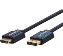 Clicktronic DisplayPort HDMI kabelis 4k 60Hz, vienvirziena ar signāla pastiprinātāju - DP 1.4 HDMI 2.0 adaptera kabelis - monitora kabelis Display Port to HDMI 5 m