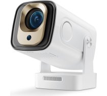Mini viedprojektors 4K atbalsts 1080P automātiskās fokusēšanas projektors, automašīnas trapeces korekcija Android mājas kinozāles viedprojektors ar WiFi 6 BT5.4, 180° rotācijas portatīvais projektors, 2025 video projektors