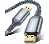 AkoaDa 4K HDMI kabelis 6 metri, ātrgaitas HDMI 2.0 kabelis 4K @ 60Hz 18Gbps, neilona pinuma zeltīti savienotāji ar Ethernet/Audio atgriezenisko kanālu, saderīgs ar video 4K UHD 2160p, HD 1080p, 3D Xbox PS3/4 (pelēks)