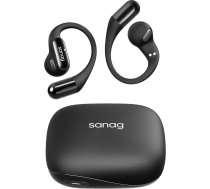 SANAG G6S austiņas ar atvērtām ausīm, bezvadu Bluetooth 5.3, ūdensnecaurlaidīgas, stabili piemērotas, 36 stundu atskaņošanas laiks, daudzpunktu savienojums, melnas krāsas