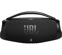 JBL Boombox 3 WiFi - Bezvadu skaļrunis ar Bluetooth un WiFi - Saderīgs ar JBL One App - 24 stundu atskaņošanas laiks - Ūdens un putekļu izturīgs - Integrēta barošanas banka - Melns