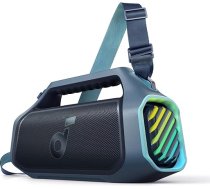 soundcore Boom 2 Plus āra skaļrunis, 140 W, 2+2 kanāli, BassUp 2.0, 20 h, ātrā uzlāde, IPX7 ūdensizturīgs, RGB apgaismojums, USB-C, barošanas banka, BT 5.3 (atjaunots)