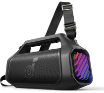 soundcore Boom 2 Plus āra skaļrunis, 140 W, 2+2 kanāli, BassUp 2.0, 20 h, ātrā uzlāde, IPX7 ūdensizturīgs, RGB apgaismojums, USB-C, barošanas banka, BT 5.3 (atjaunots)