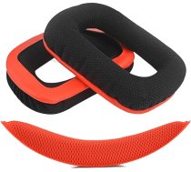 Geekria Rezerves austiņu spilventiņi Logitech G430 G930 austiņām + rezerves austiņu spilventiņu / spilventiņu spilventiņu remonta daļas ( sarkan- melns )