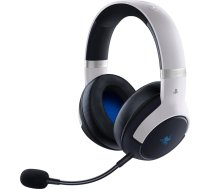 Razer Kaira Pro - dubultās bezvadu austiņas Playstation 5 ar Feel HyperSense, 50 mm draiveri, kardioīdo mikrofonu, skaļuma regulēšanas funkciju, SmartSwitch, RGB hroma melnā/baltā krāsā