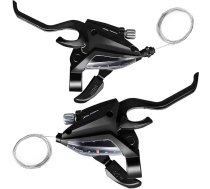 CHMEFLY velosipēdu pārslēdzējs ST-EF500 3x7 melns velosipēdu pārslēdzēja bremžu sviras komplekts 21 ātrums ar nerūsējošā tērauda iekšējiem pārslēgšanas kabeļiem, pārslēgšanas kabeļa korpuss nav iekļauts ceļa velosipēdam MTB kal
