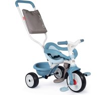 Smoby - Be Move Comfort Blue - bērnu trīsritenis ar stūres stieni, sēdeklis ar drošības jostu, metāla rāmis, pedāļu brīvritenis, bērniem no 10 mēnešiem