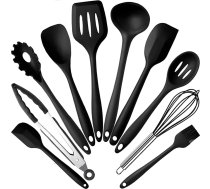 Retoo Virtuves piederumi silikona lāpstiņas, spatula, knaibles, kausiņš - 10 el.
