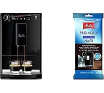 Melitta Caffeo Solo E 950-222 Pilnībā automātiskais kafijas automāts Pure Black & 192830 Filtra kārtridžs pilnībā automātiskajiem kafijas automātiem | Pro Aqua | Kalcifikācijas novēršana | Viegla lietošana | 1