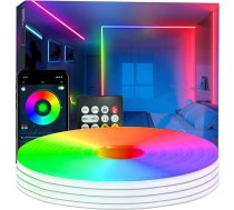Bvokon 20M neona lentes apgaismojums, RGB-IC elastīga LED gaismas vadība ar lietotni/ tālvadības pulti, krāsu maiņa, IP65 āra ūdensizturība, mūzikas sinhronizācijas gaismas josla guļamistabai