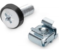Montāžas skrūves m6 19,8 mm, uzgriežņi un paplāksnes 10" un 19" statņu komponentiem 50 gab. sudraba krāsā.