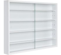 kolekcionāra vitrīna piekaramais vitrīna sienas plaukts stikla vitrīna sienas vitrīna piekaramais plaukts vitrīna MDF balta WxHxD: 80 x 60 x 9,50 cm