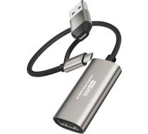 4K HDMI ierakstīšanas karte, USB 3.0 video ierakstīšanas karte, HDMI uz USB-A/C 1080P 60FPS, video ierakstīšanas karte spēļu tiešraidei/spēlēšanai/satikšanās, saderīga ar Windows/Mac OS Switch, PS4/5, Xbox