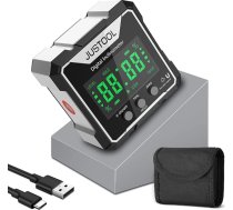 JUSTOOL Inclinometer Digitālais LCD protoktors Inklinometrs Lāzera leņķa mērierīce Spirit Level IP54 ūdensizturīgs līmeņrādis 4-sānu magnētiskā nivelēšanas kārba Bevel Box ar C tipa uzlādes kabeli