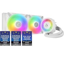 ARCTIC Liquid Freezer III 280A-RGB ūdens dzesēšana, AIO CPU ūdens dzesētājs, Intel & AMD, efektīvs PWM kontrolēts sūknis, ventilators: 200-1900rpm, LGA1851 un LGA1700 kontakta rāmis - balts