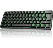 Dierya DK61SE-D spēļu tastatūra, 60 % mehāniskā sarkanā slēdža, QWERTZ vācu izkārtojums, īpaši kompakta mini 61 taustiņu tastatūra, Anti-Ghosting, C tipa datu kabelis datoram, Windows, spēlētāju rakstīšanai, melna