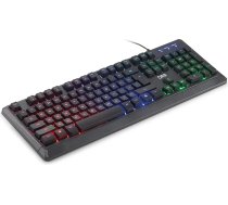 DR1TECH Puma+ Ergonomiska spēļu tastatūra ar LED apgaismojumu PC/PS4-104 taustiņiem ar 6 pogām - USB tastatūra ar kabeli (QWERTY starptautiskais izkārtojums)