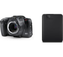 Blackmagic Design Pocket Cinema Camera 6K G2 & WD Elements portatīvais ārējais cietais disks 5TB (mobilā krātuve, USB 3.0 interfeiss, plug and play, formatēts Windows), melns