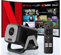 Bettdow 4K mini projektors [Netflix oficiālais], Full HD 1080P rotējošais projektors, automātiskā fokusēšana/elastona korekcija, 10000 lūmenu video projektors ar Android 13, Bluetooth 5.2, mājas kinozāles projektors