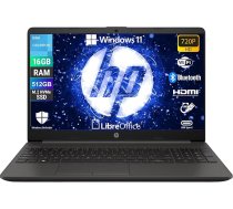 HP 250 G9 Notebook, Intel N4500, 15,6" HD displejs, RAM 16GB DDR4, SSD NVMe 512GB, W11 Pro, Libre Office iepriekš konfigurēts