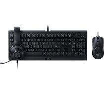 Razer Power Up komplekts - Esports spēļu komplekts, kas sastāv no Cynosa Lite tastatūras (QWERTZ DE izkārtojums), Viper peles un Kraken X Lite austiņām - melns