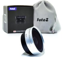 FotoZ 40,5 mm 0,75x mini platleņķa konversijas objektīvs (ar makro) priekš Sony ZV-1F ZV-E10, ZV-E10 MarkII A6400 A6700 A6700 Aksesuāri Savietojams ar komplekta objektīvu 16-50mm, PZ 16-50mm OSS II (sudraba krāsā)