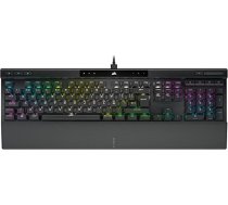Corsair K70 RGB PRO vadu mehāniskā spēļu tastatūra (CERRY MX RGB tīkla taustiņi, 8000 Hz paplašināta zonde, polikarbonāta taustiņi, mīksts plaukstas balsts), QWERTY, ES - melna