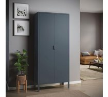 skølm Ituri Metāla drēbju skapis ar 2 drēbju sliedēm Guļamistabas skapis Metāla antracīta skapis ar 4 plauktiem 170 x 80 x 45 cm