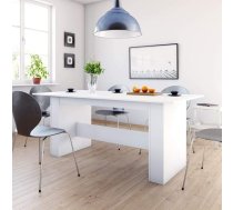 Homgoday Ēdamgalds Balts 180 x 90 x 76 cm Koka materiāls Virtuves galds Ēdamistabas mēbeles mājas birojam Kafejnīcas Restorāna mēbeles