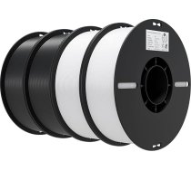 Creality Ender PLA filaments 1,75 mm, 4 spolītes 3D printeriem, melns, balts, 4 x 1 kg, 3D drukāšanas filaments, 3D drukāšanas materiāli lielākajai daļai 3D printeru Ender-3 V3 SE/KE K1 sērijas (2 melni, 2 balti)