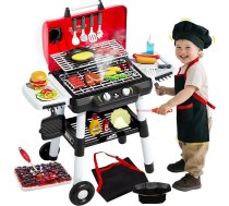 Bērnu virtuves rotaļlieta Barbecue Grill Play Set Pavārmāksla Interaktīvā rotaļlieta ar dūmu skaņas gaismu Simulācija Šefpavāra priekšauts cepure Mazs šefpavārs izlikties rotaļu aksesuāri Ziemassvētku dzimšanas dienas dāvana