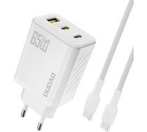 Dudao GaN tīkla lādētājs ar USB-C kabeli 1m 65W - balts