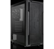 Korpuss versa xm1 ar rūdīta stikla 120mm usb3.0 ventilatoru - melns