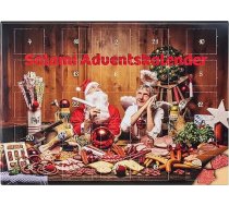 Wurstbaron® Pikants salami Adventes kalendārs, 24 mini desu zvaigznītes un sirsniņas, uzkodas un našķi Ziemassvētkiem, augstas kvalitātes un dūmakaini aromāti, 40,8 g