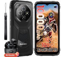 Blackview FORT 1 Android 15 āra viedtālrunis, 10000 mAh āra mobilais tālrunis bez līguma 12GB + 128GB/2TB, Gemini AI 6,56 collu 90Hz būvlaukuma mobilais tālrunis, NFC/FOTA/390g/Trīs kartes