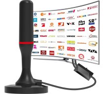 DVB-T/DVB-T2 HD antena, TV iekštelpu antena viedajiem televizoriem ar pastiprinātāju un magnētisko pamatni 360° HD uztveršanai. Atbalsta 4K/1080P - visiem televizoriem DAB/UHF/VHF (3 metru kabelis)